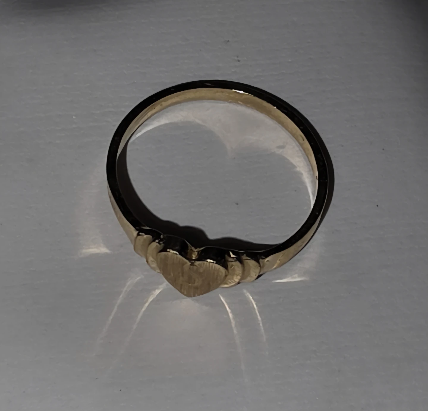 Gold Heart Ring with "S" Initial - photo 2