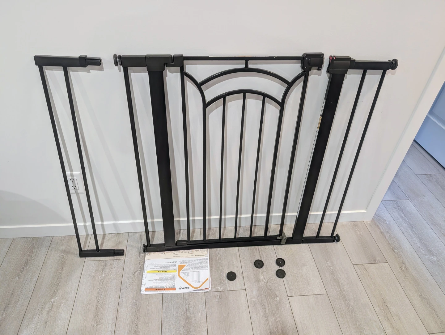 Two Safety 1st Black Metal Baby Gates -
