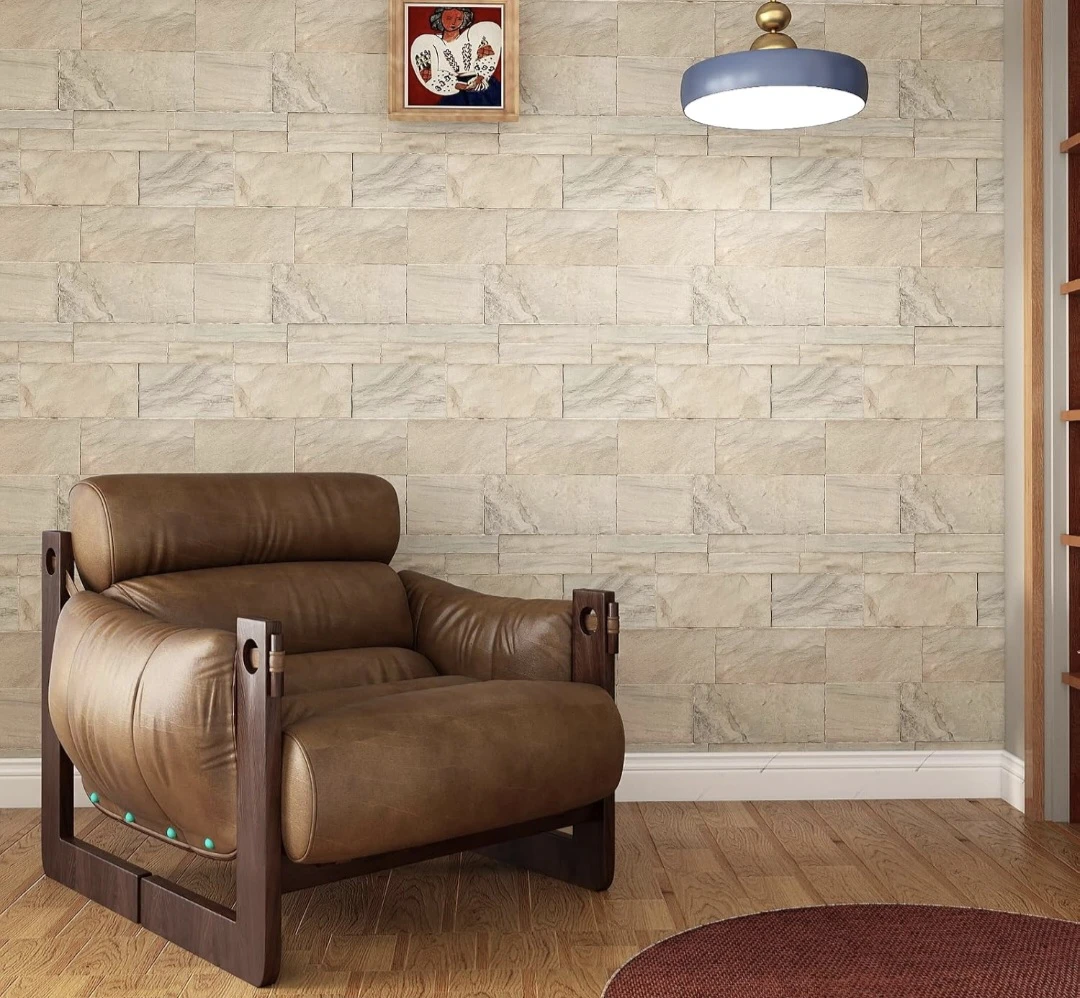 Stone Brick Peel & Stick Removable Wallpaper  17"×80" - photo 2