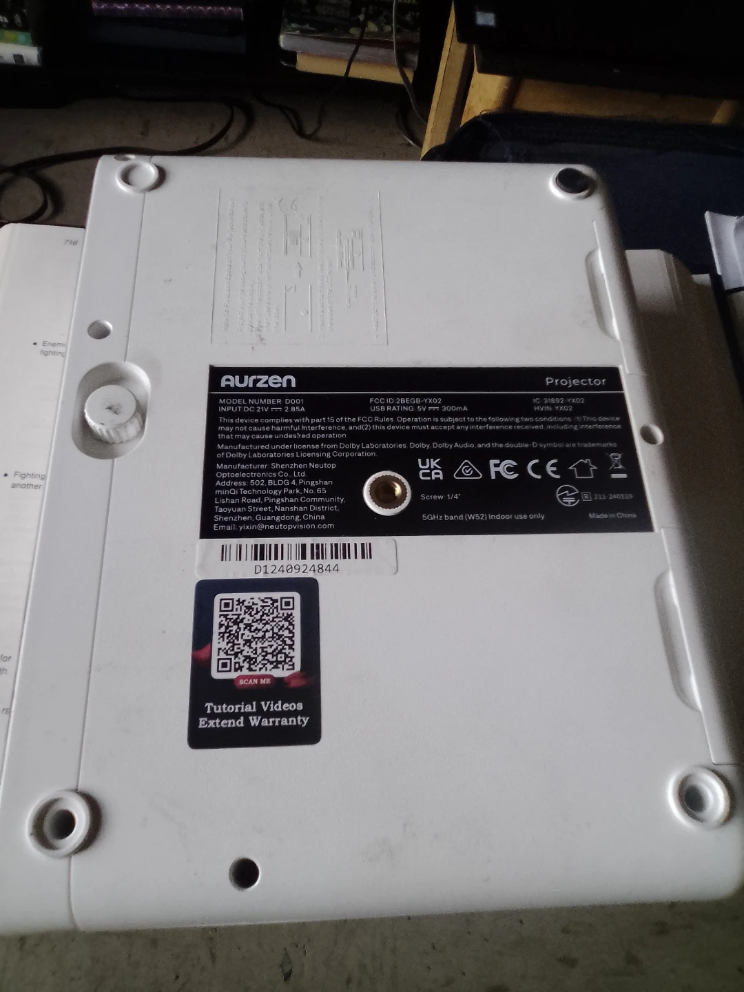 (For parts only) Aurzen Projector DG01 - photo 4