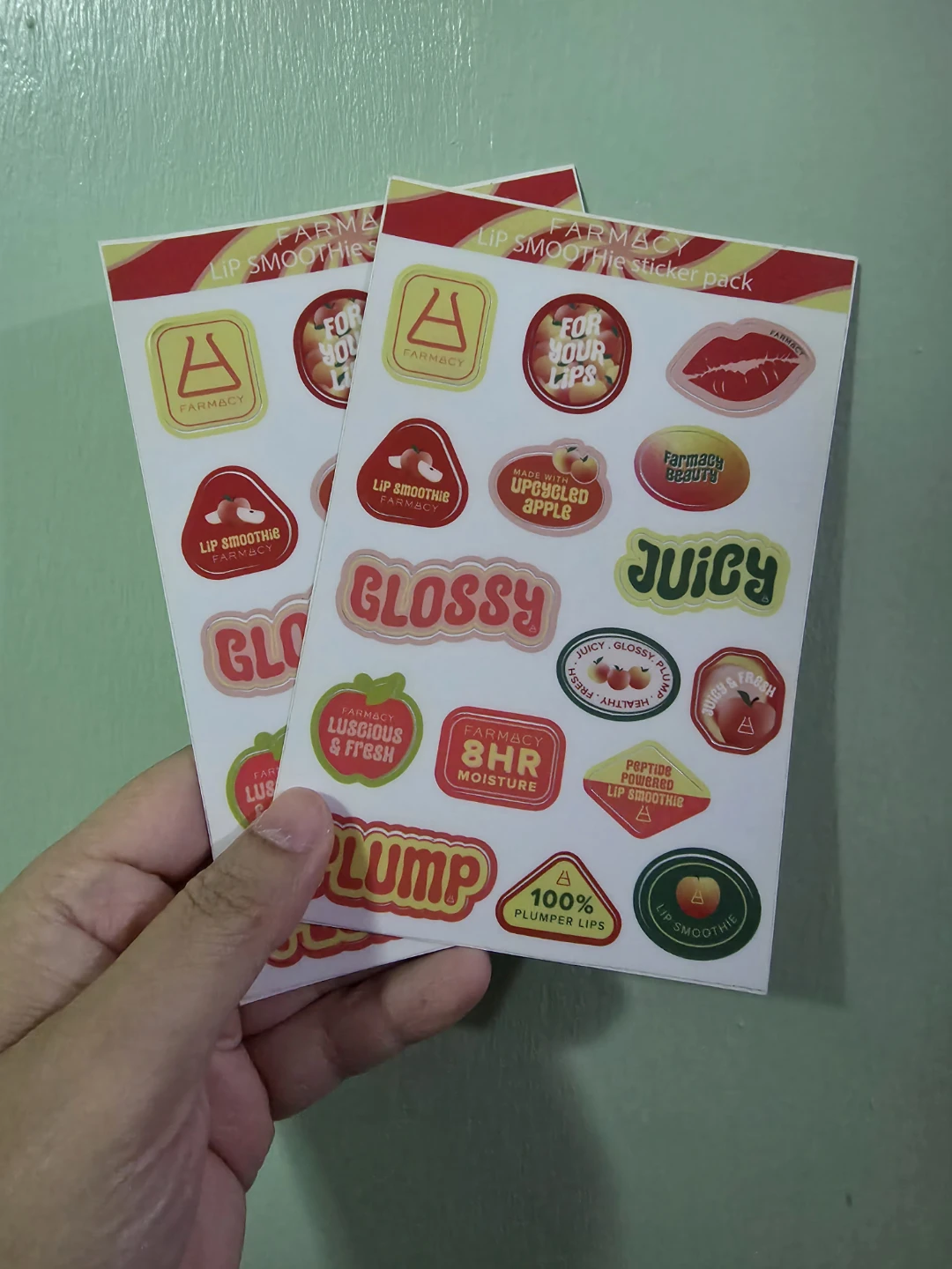 Farmacy Lip Smoothie Sticker Sheet 2ct 🏈
