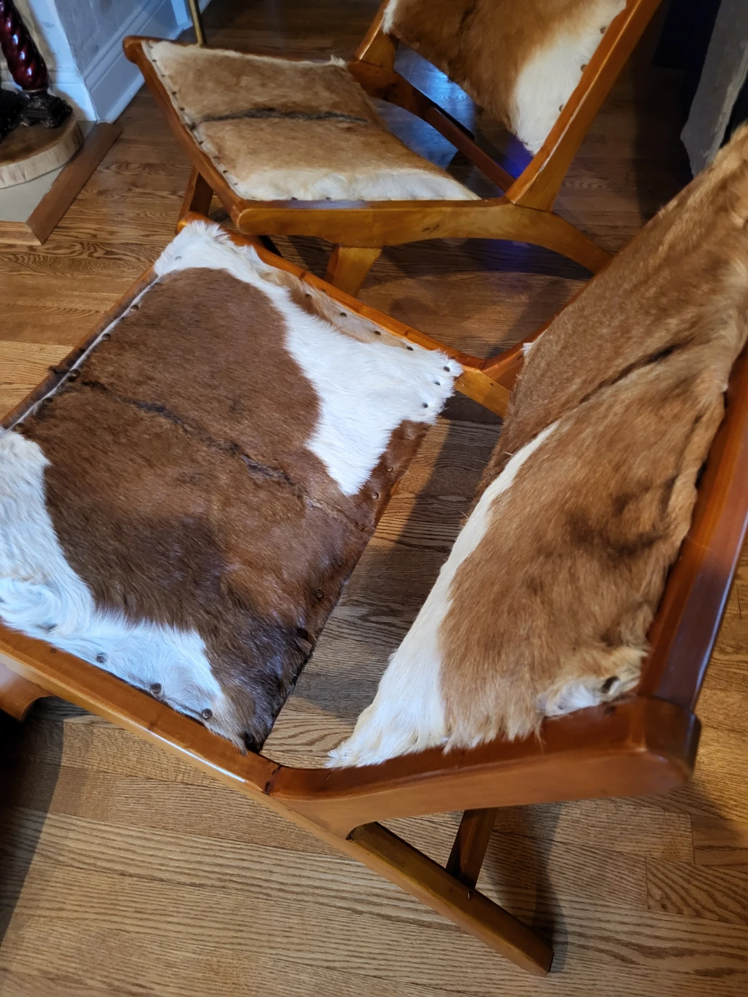 Set of Two Cowhide Lounge Chairs - photo 3