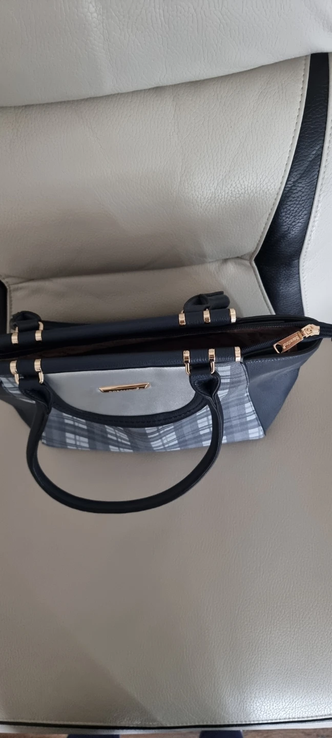 Barenline Navy Plaid Handbag - photo 2