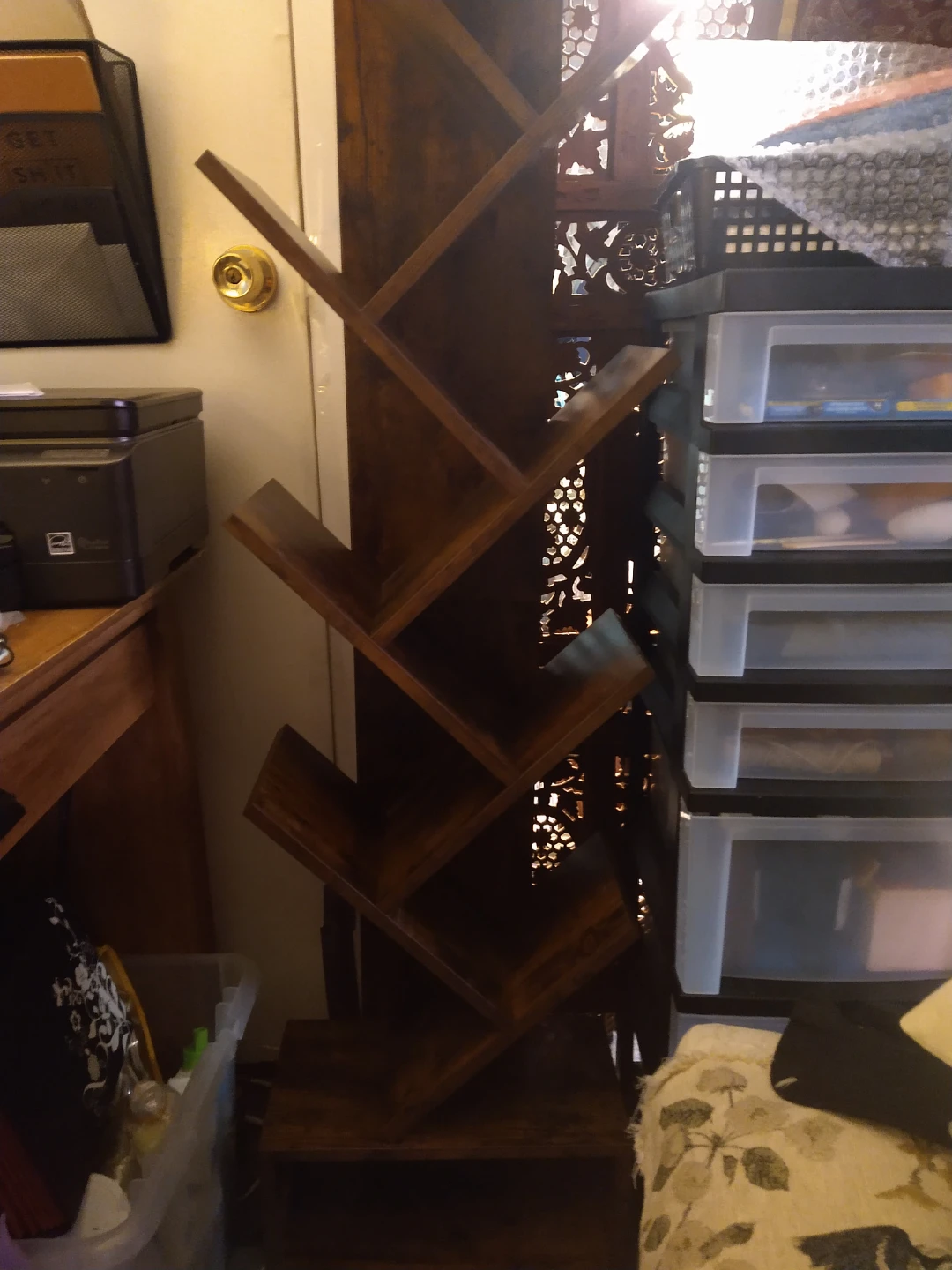 Dark Wood Tree Bookshelf