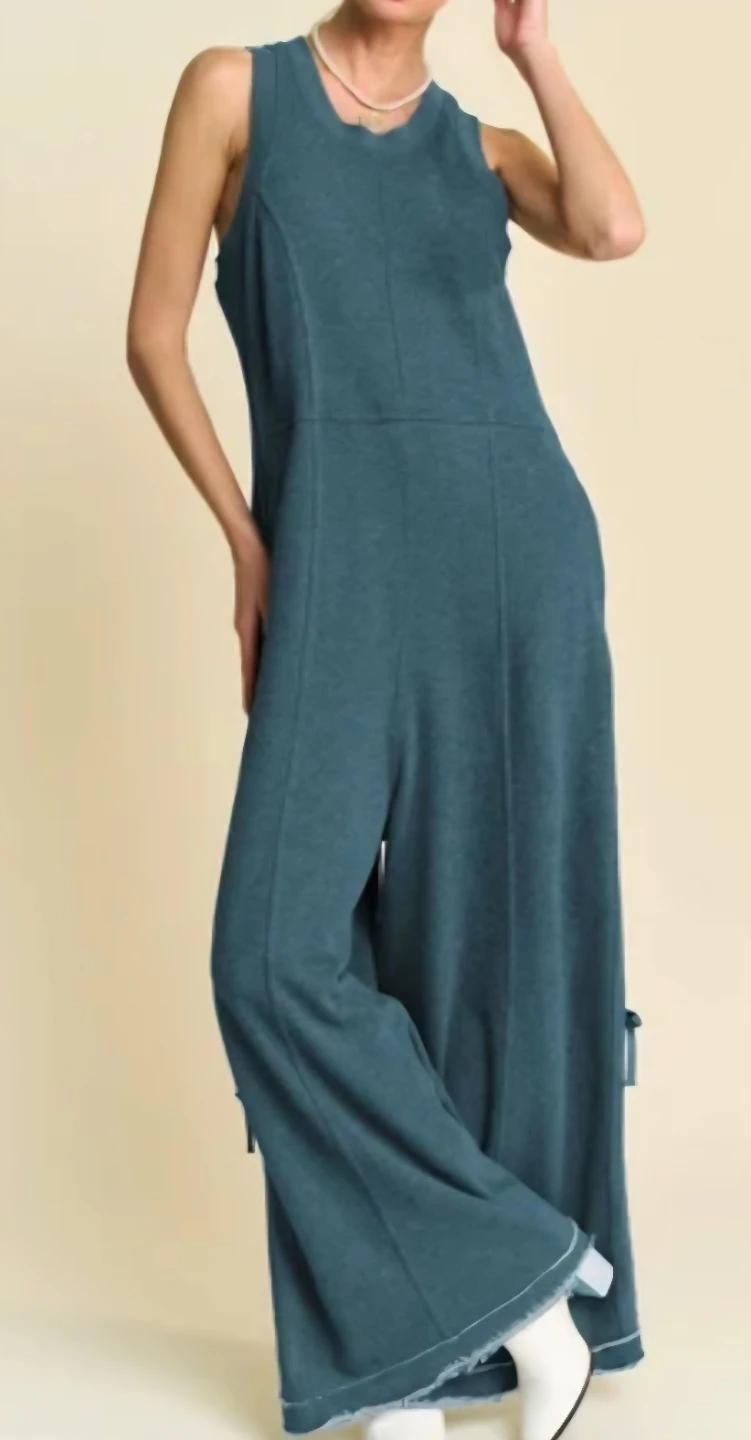 Davi & Dani Women's Green Jumpsuit size S - photo 4