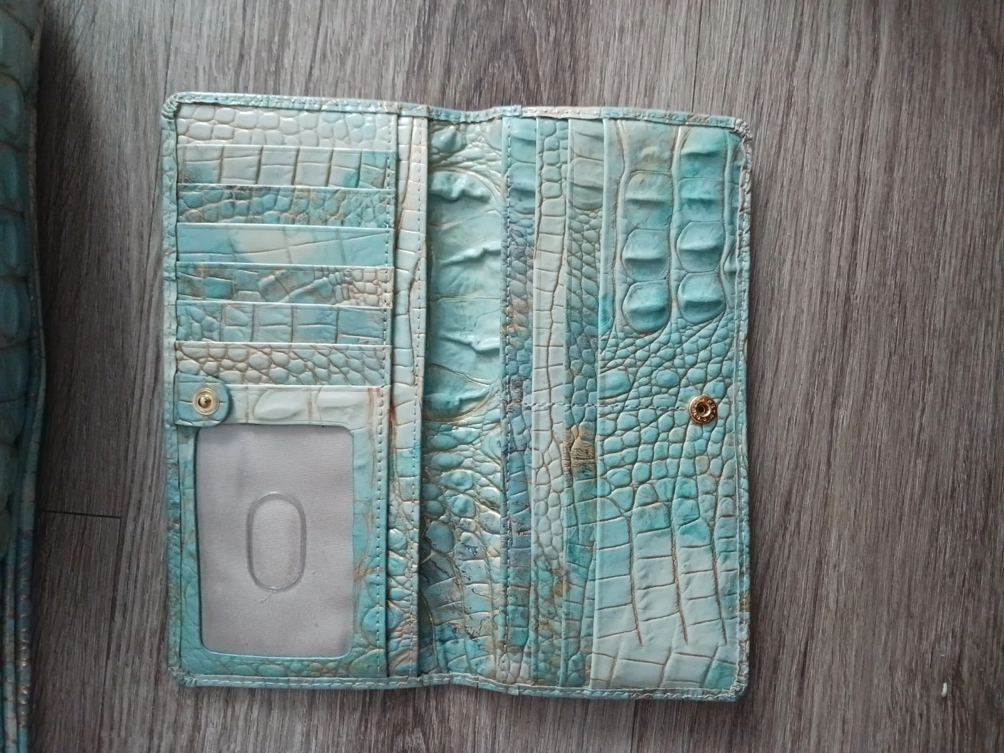 Brahmin Turquoise Croc-Embossed Bag and Wallet Set - photo 3
