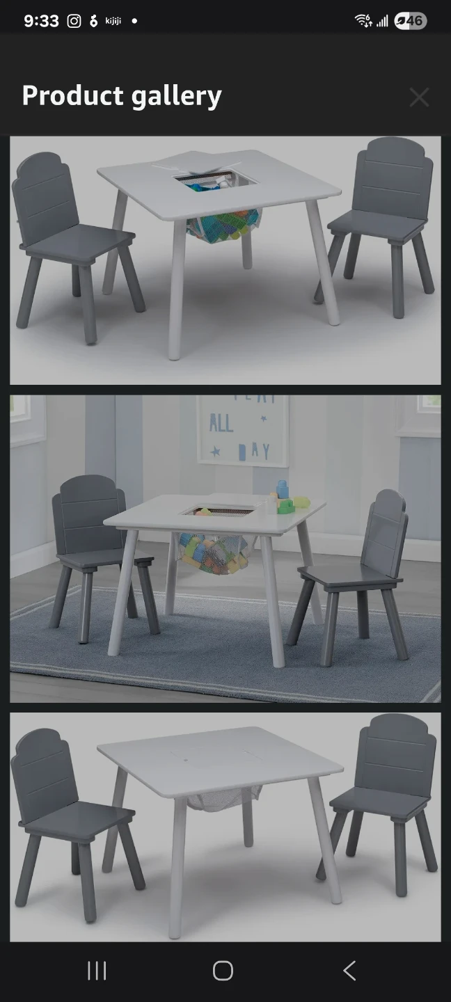 Child's table and 2 chairs brand new