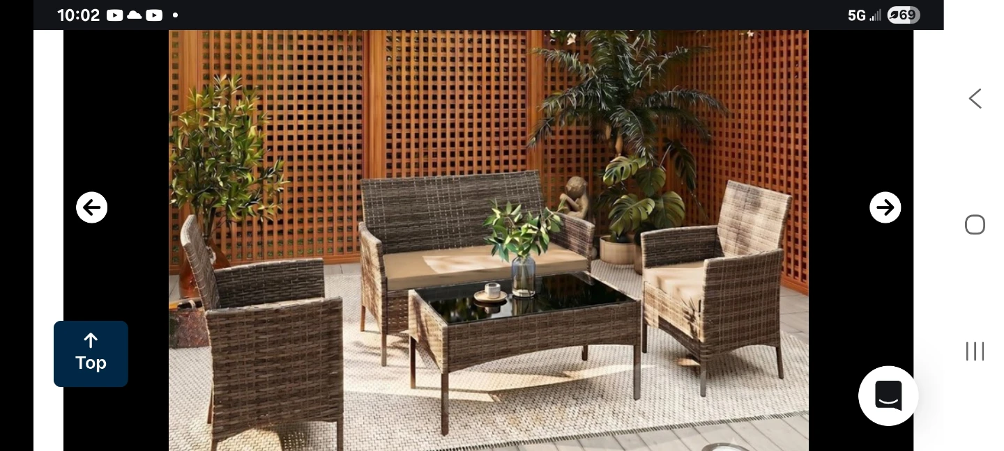 4-Piece Wicker Patio Conversation Set