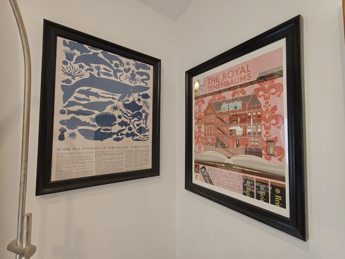 Two Large Wes Anderson Framed Art Prints