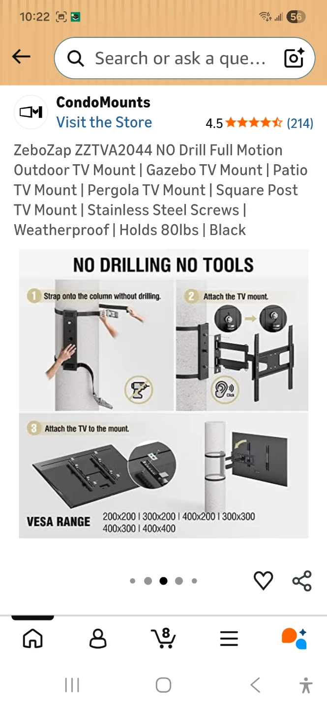 CondoMounts ZeboZap Outdoor TV Mount - photo 5