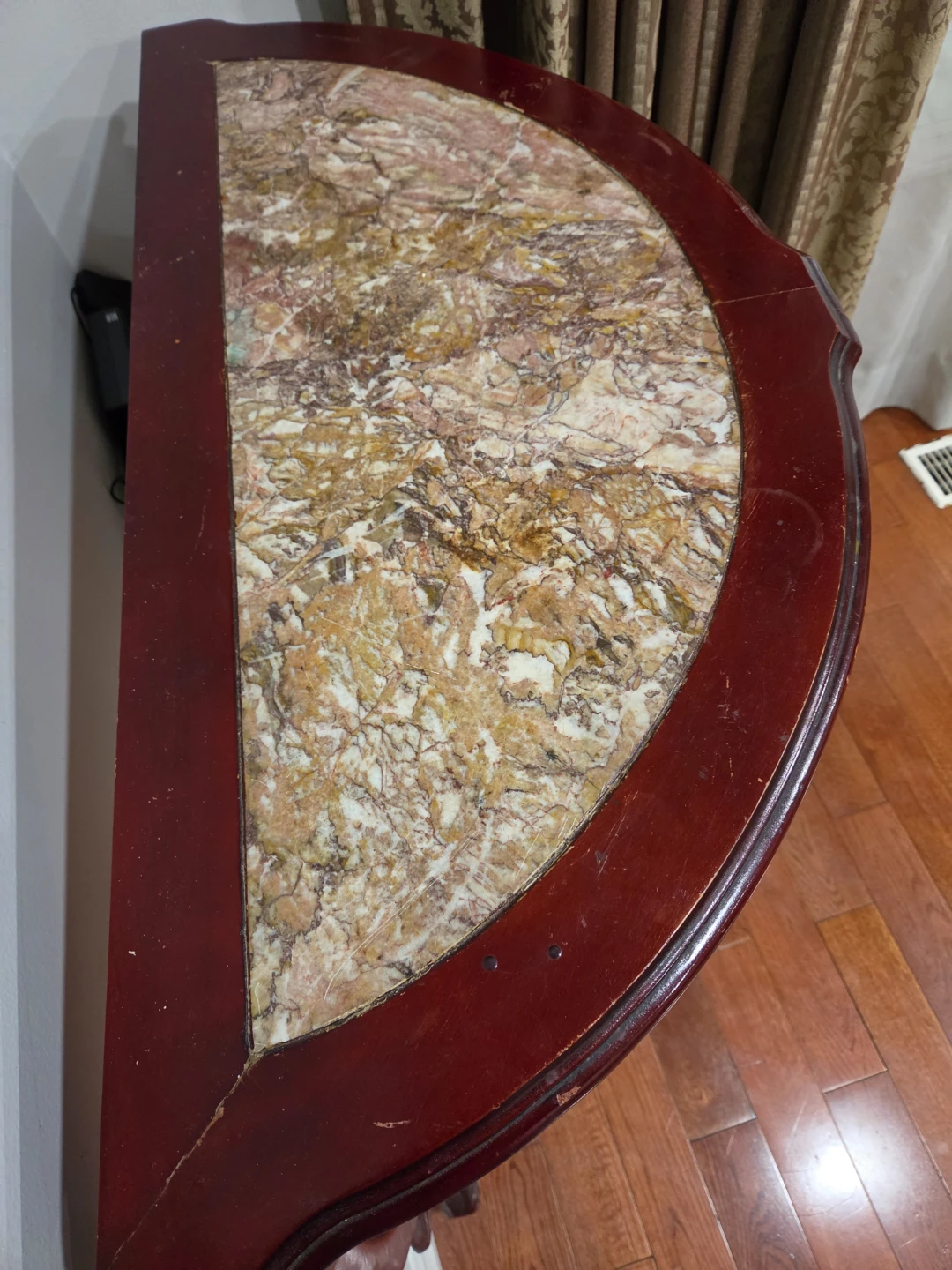 Half-Moon Console Table with Marble Top - photo 4