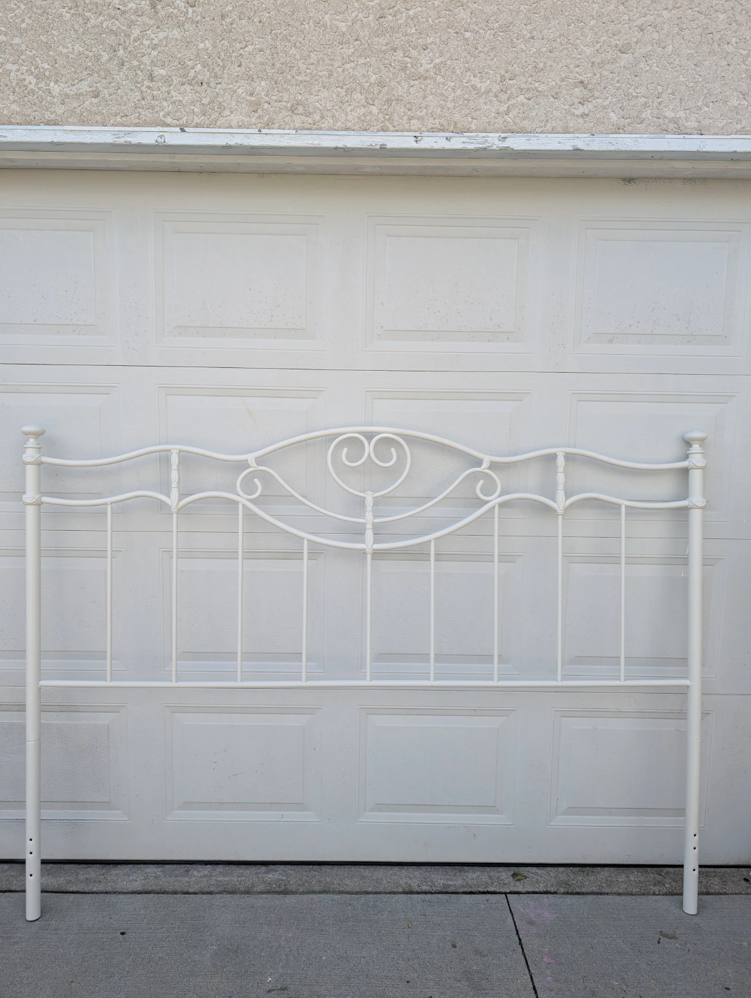 White metal twin headboard