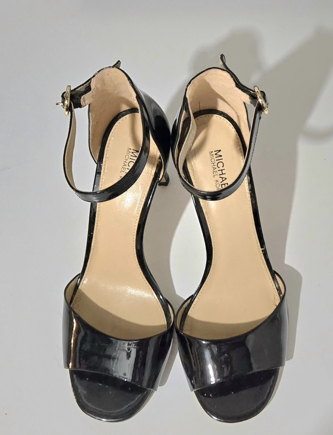 Women’s Michael Kors Black Patent Leather Ankle Strap Heels