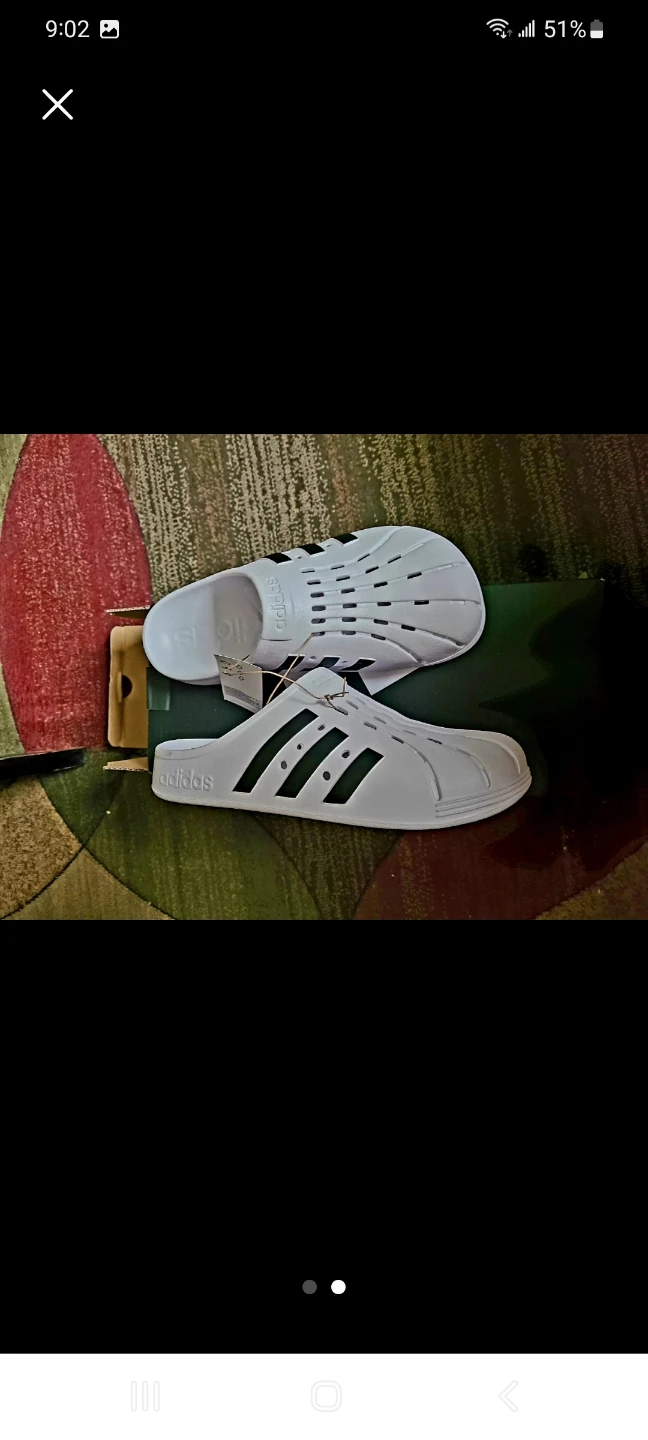 Adidas Slides Sandals White women size 9 - photo 2
