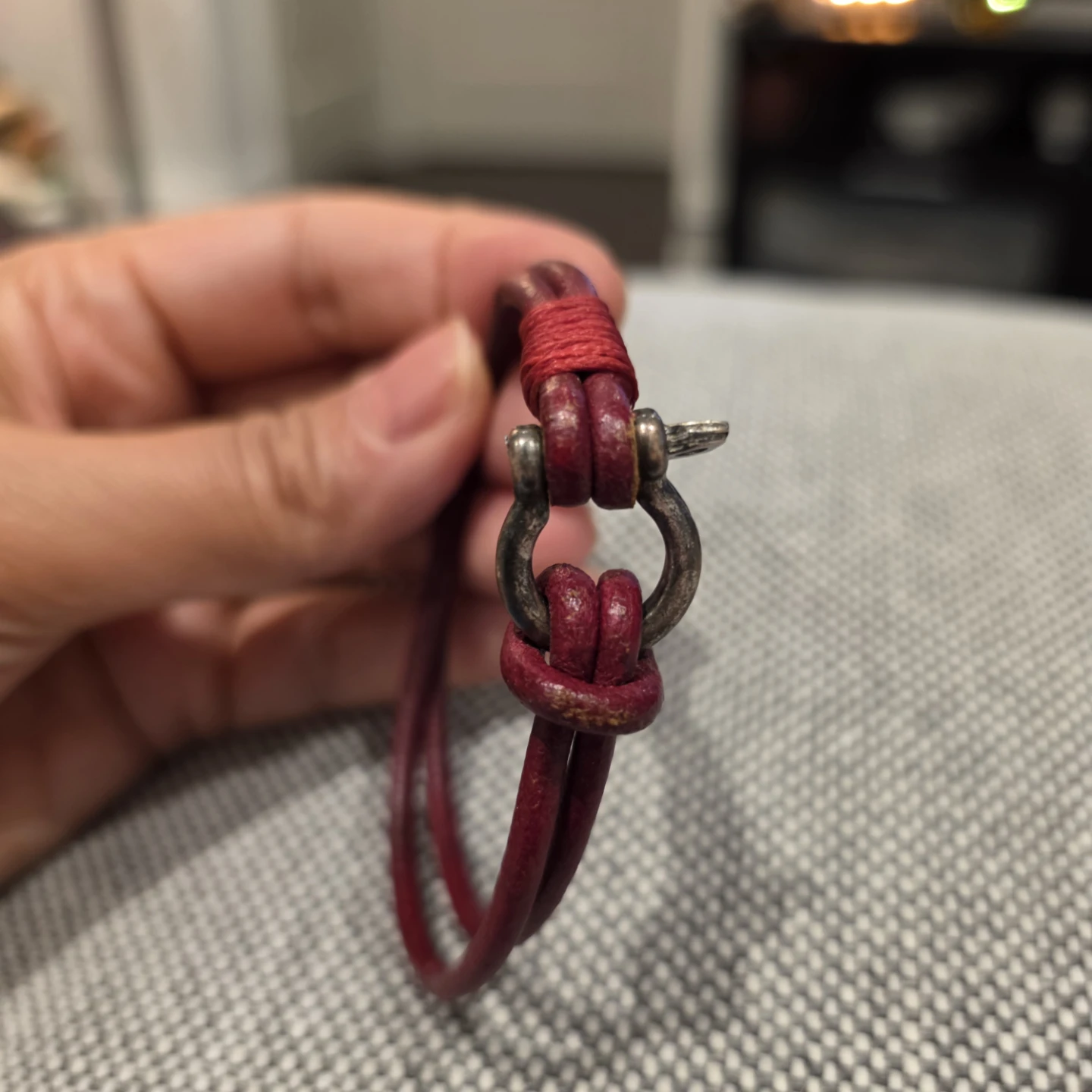 Red Leather Double Wrap Bracelet