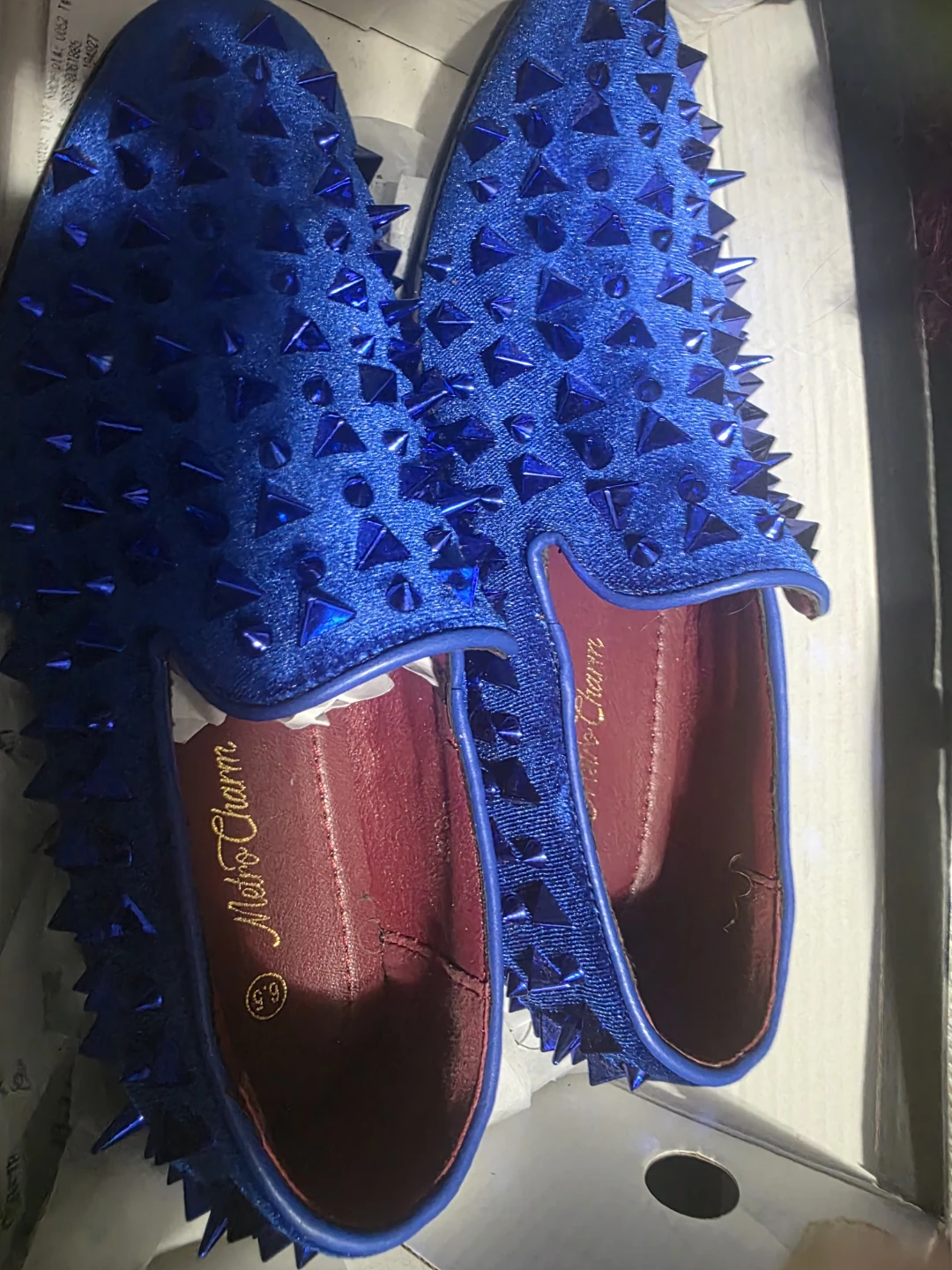 Metro Charm Blue Spiked Loafers - photo 2