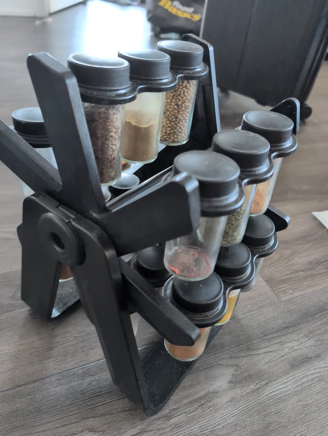 Rotating Spice Rack with Jars