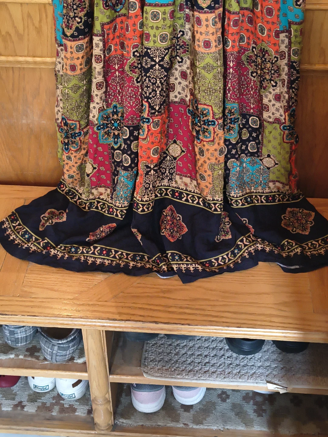 Patchwork pattern V-neck dress - photo 4