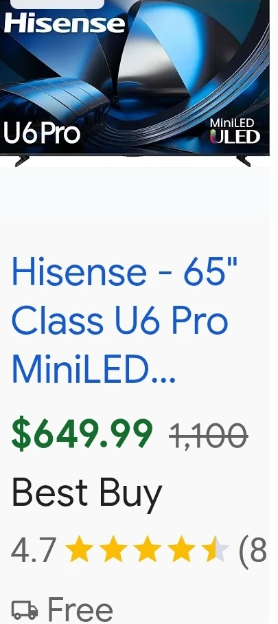 Hisense 65" U6 Pro Mini-LED Smart TV - photo 5