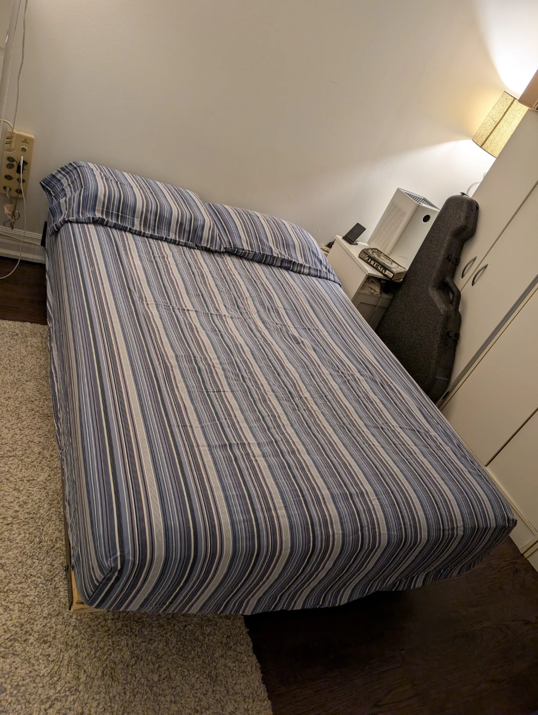Blue Striped Double Bed Sheet Set - photo 3