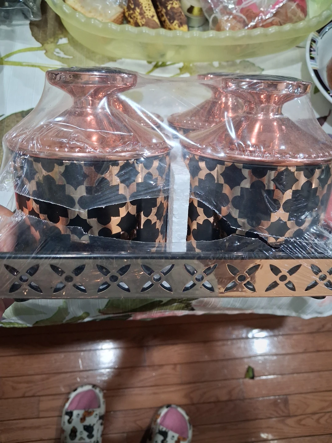 Set of 4 Copper and Black Decorative Jars - photo 2