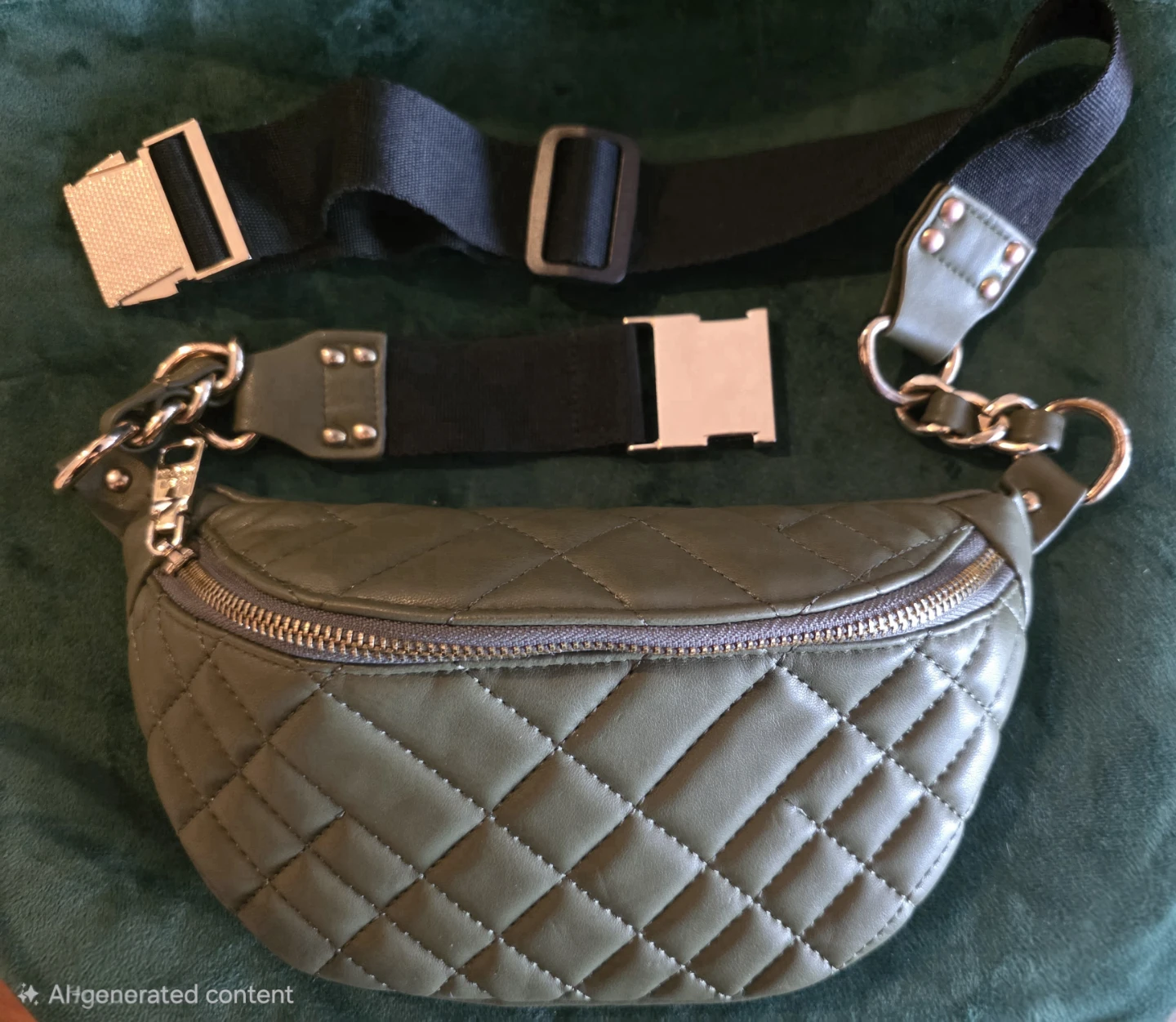 Quilted Fanny Pack - Olive Green
