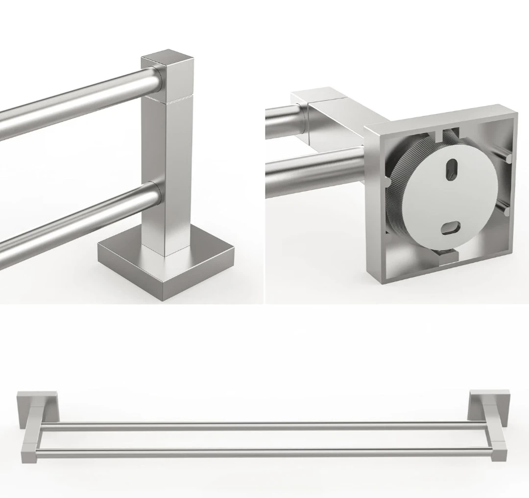 Double Towel Bar/Racks 24" Brushed Nickel - photo 5