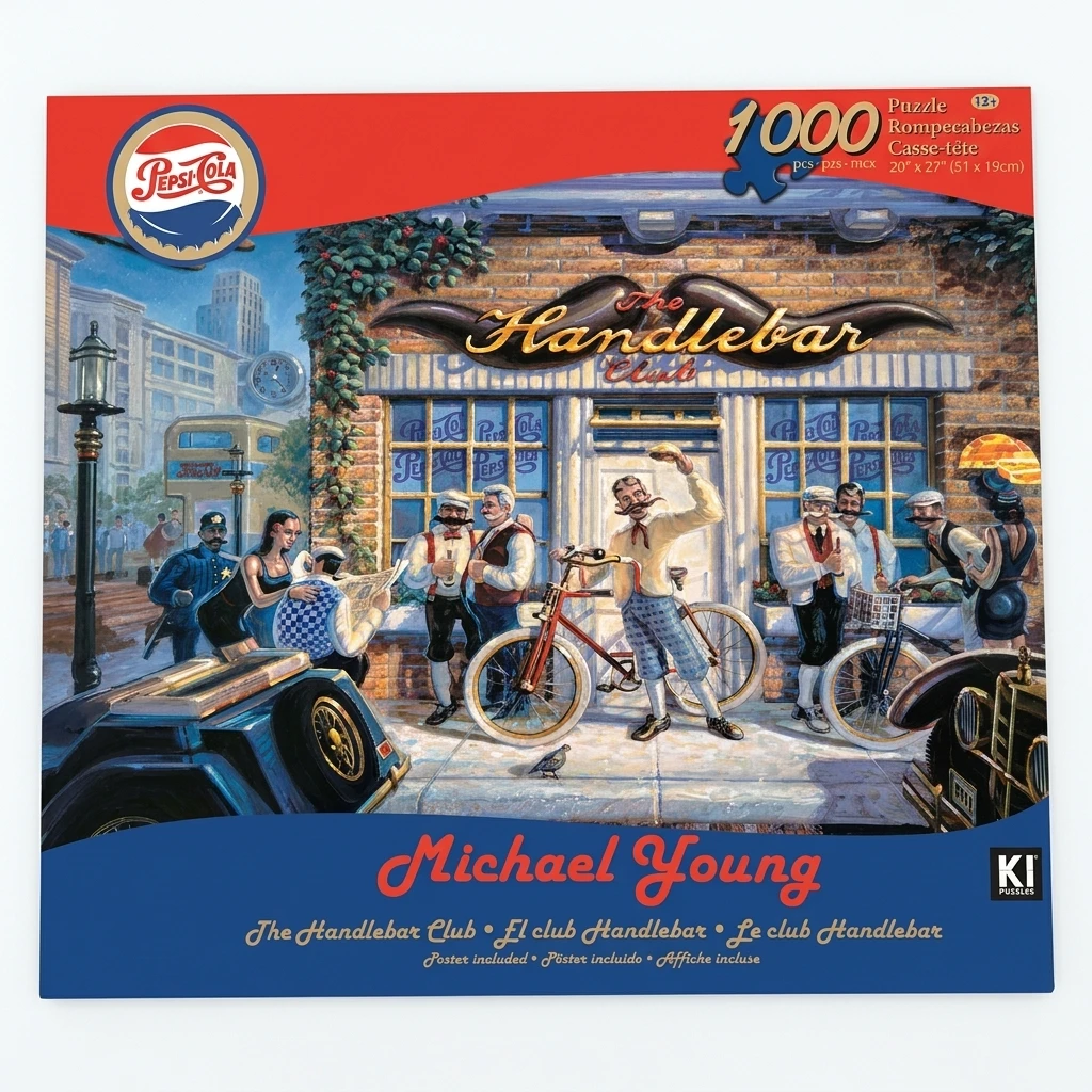 KI Puzzles Michael Young The Handlebar Club 1000 Piece Puzzle