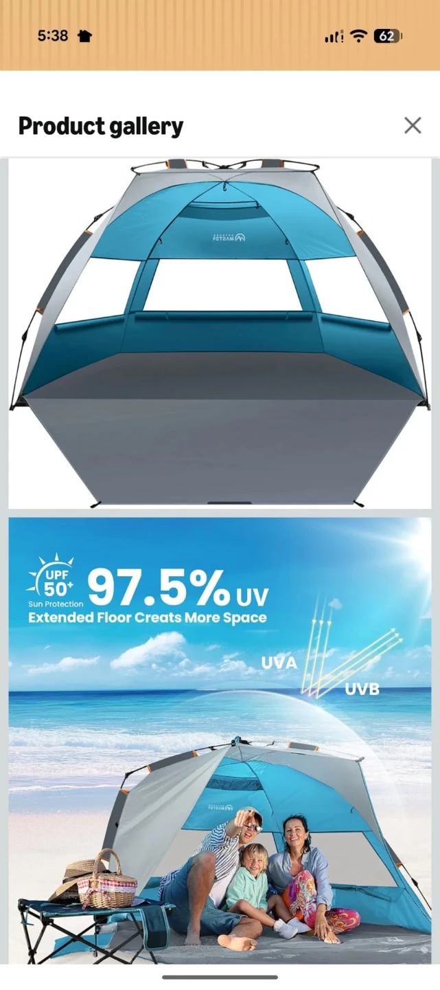 OutdoorMaster Pop Up Beach Tent X-Large - photo 4