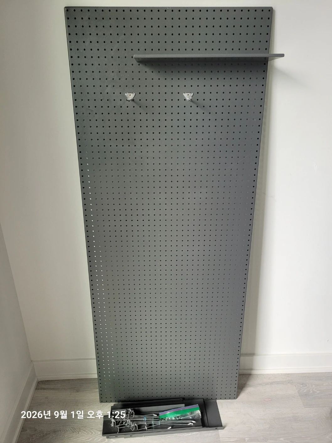 Metal Pegboard Display Shelf Unit