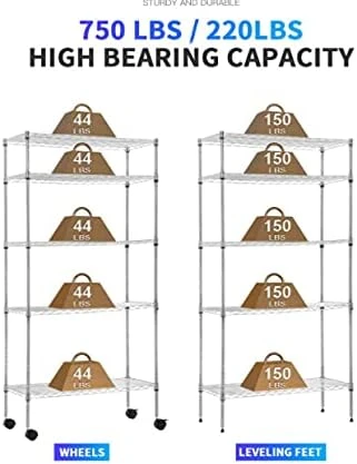 5-Tier Wire Shelving Unit - photo 4