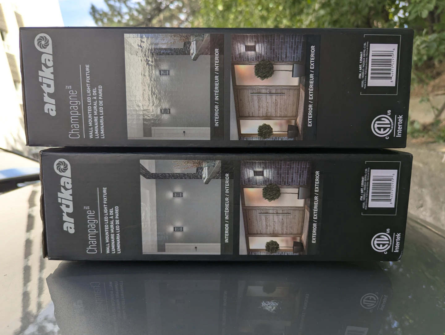 Two Artika Champagne LED Wall Light Fixtures - photo 2