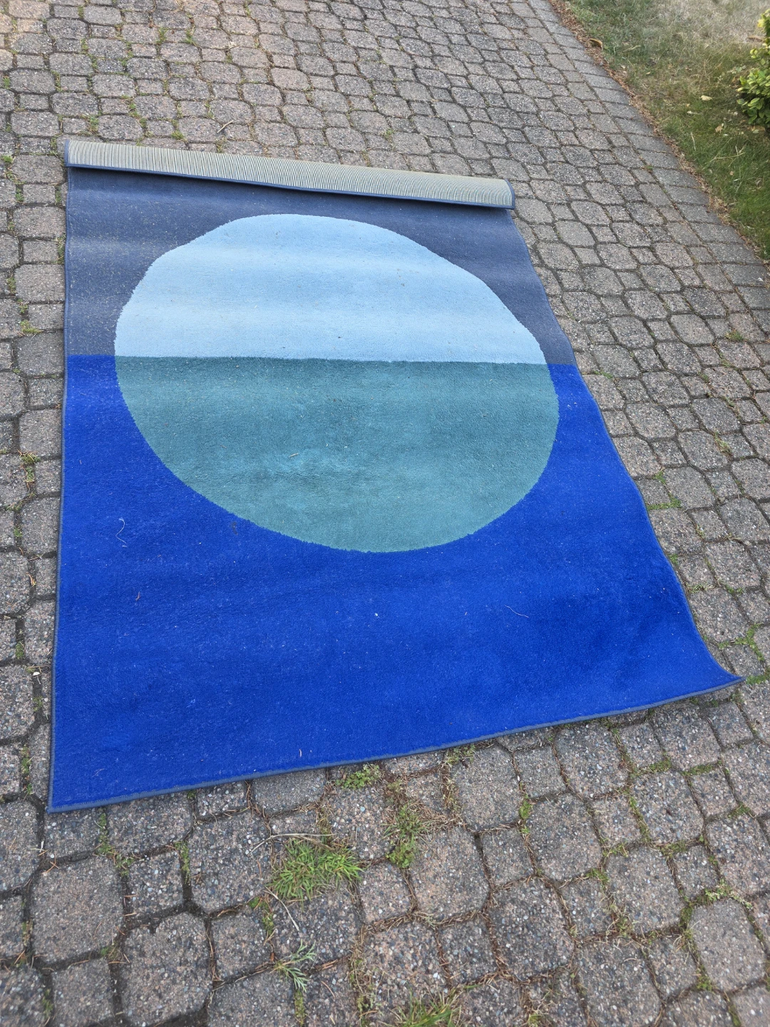 Blue Circular Design Rug