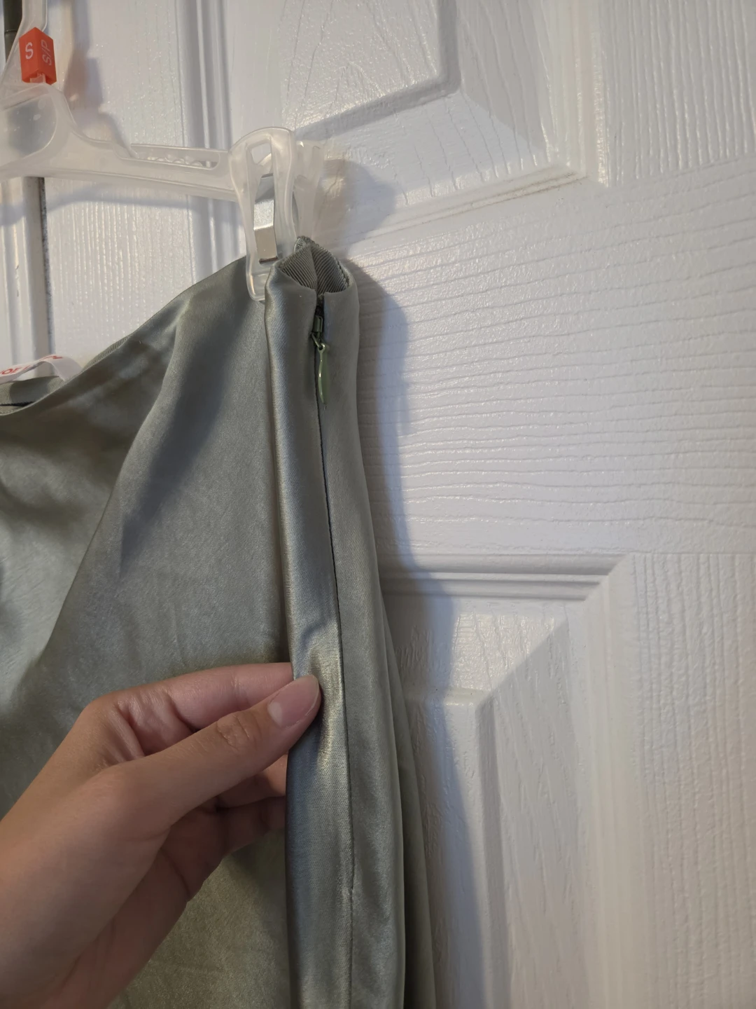 Sage Green Satin Midi Skirt - photo 4