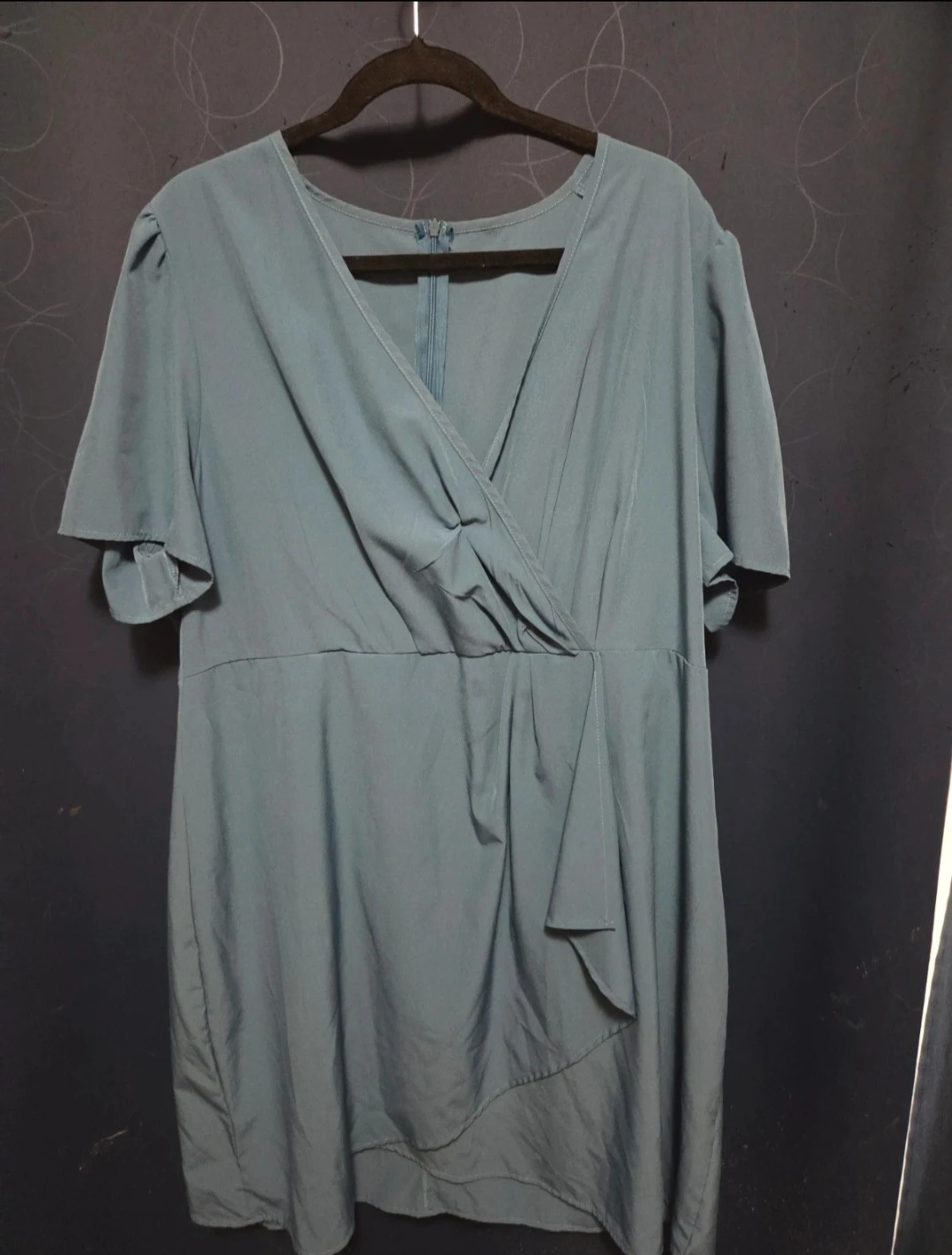 Plus size Blue Wrap-Style Dress