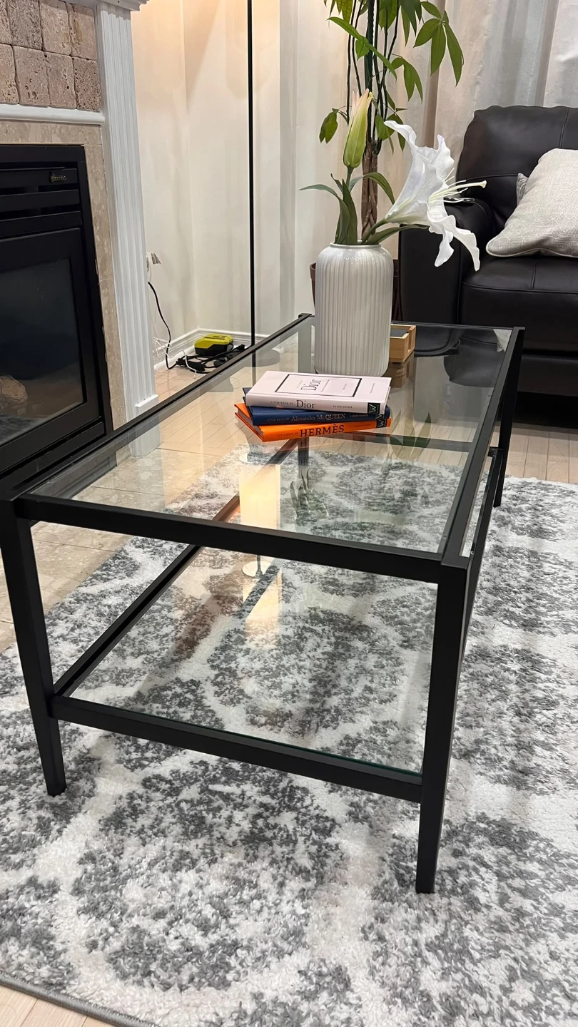 Modern Two-Tier Tempered Glass Coffee Table