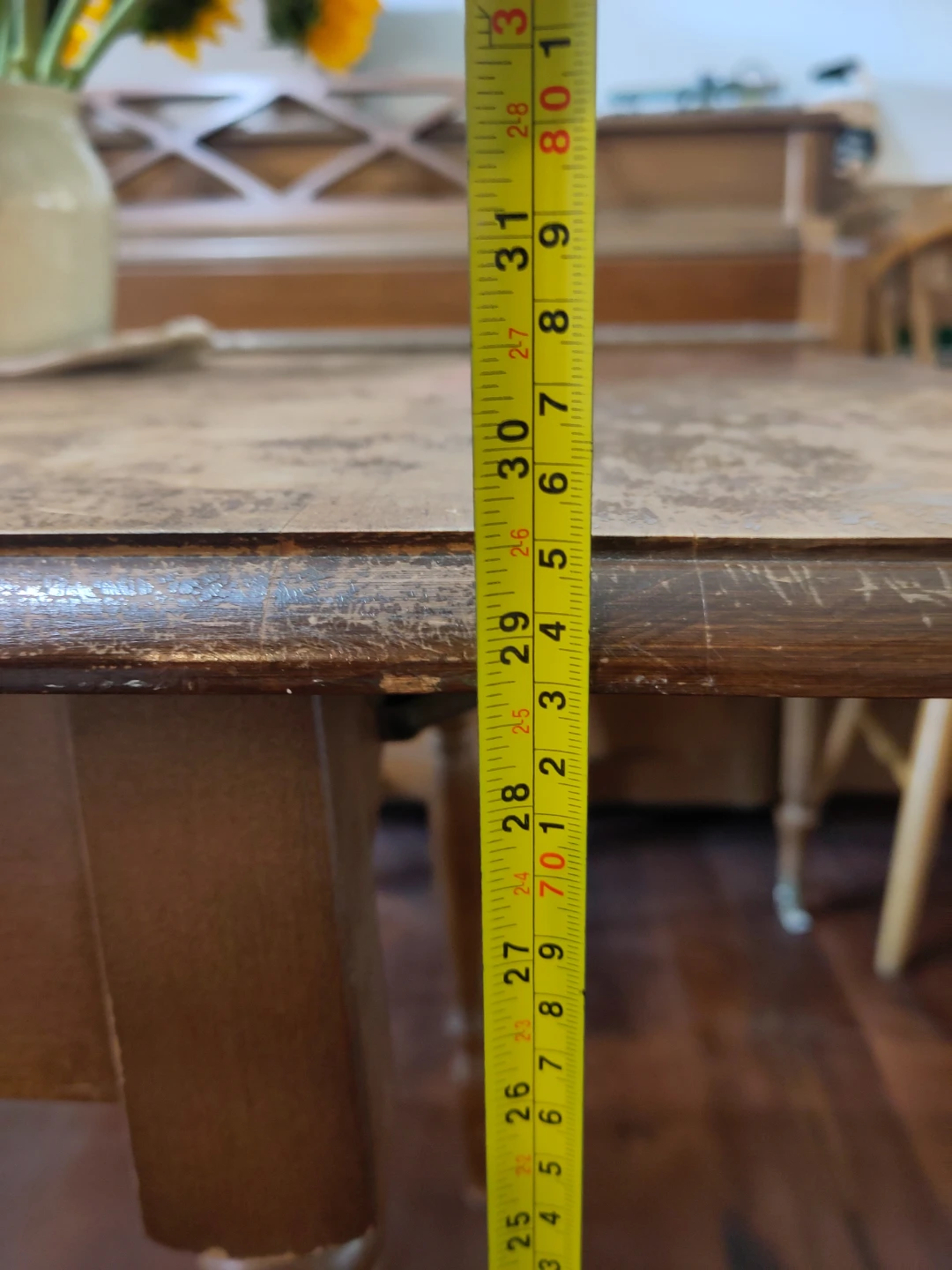 Wooden drop-leaf dining table - photo 4