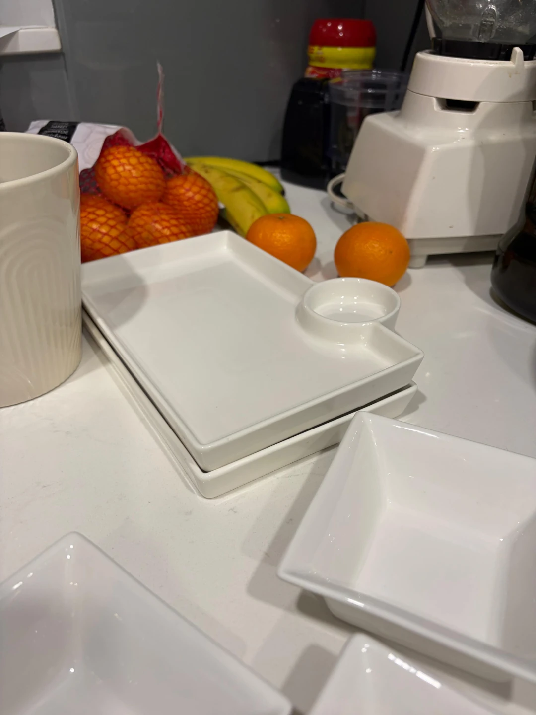 Set of White Ceramic Serving Trays - photo 2