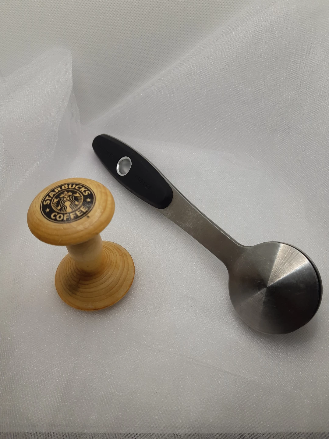 Starbucks Coffee wooden espresso tamper and espresso scoop set