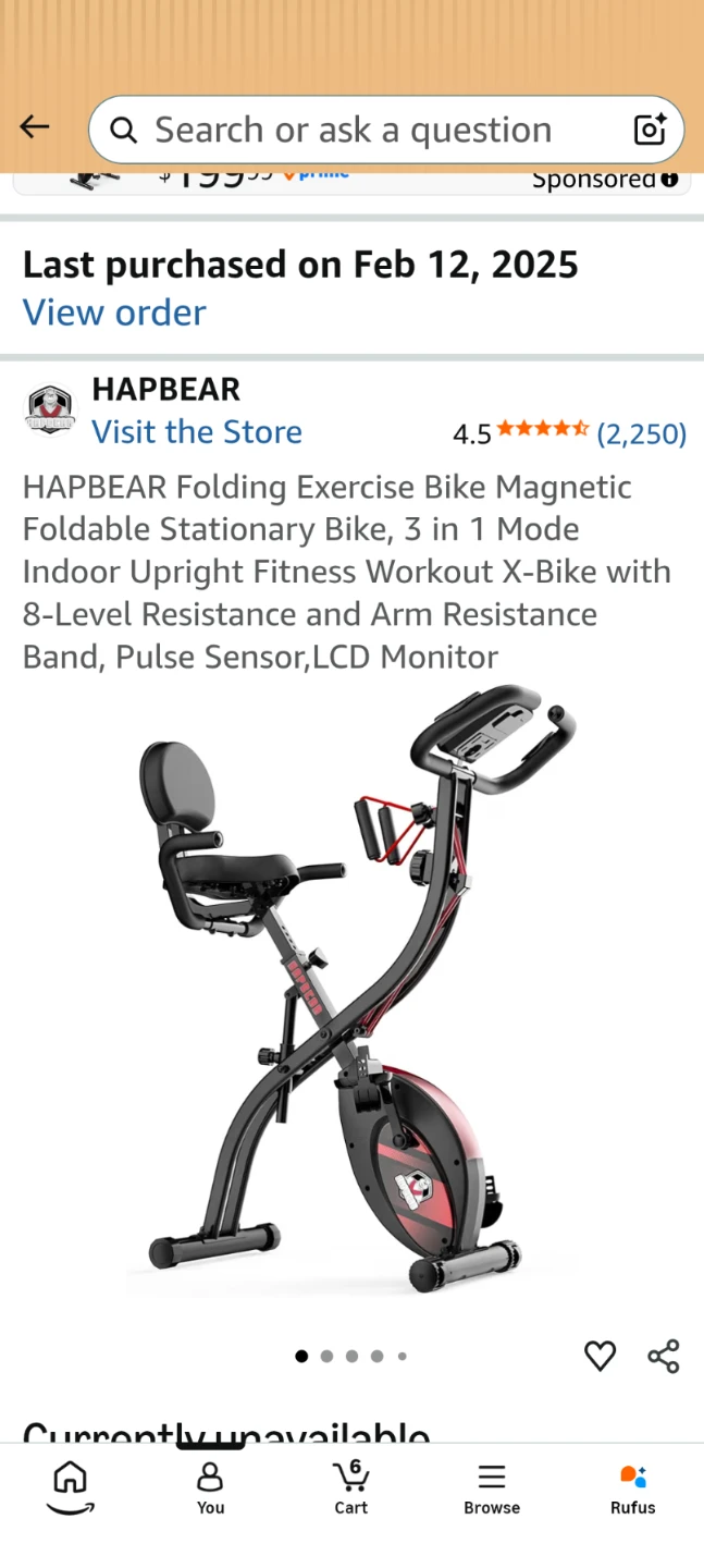 HAPBEAR 3-in-1 Foldable Exercise Bike - Original price 225