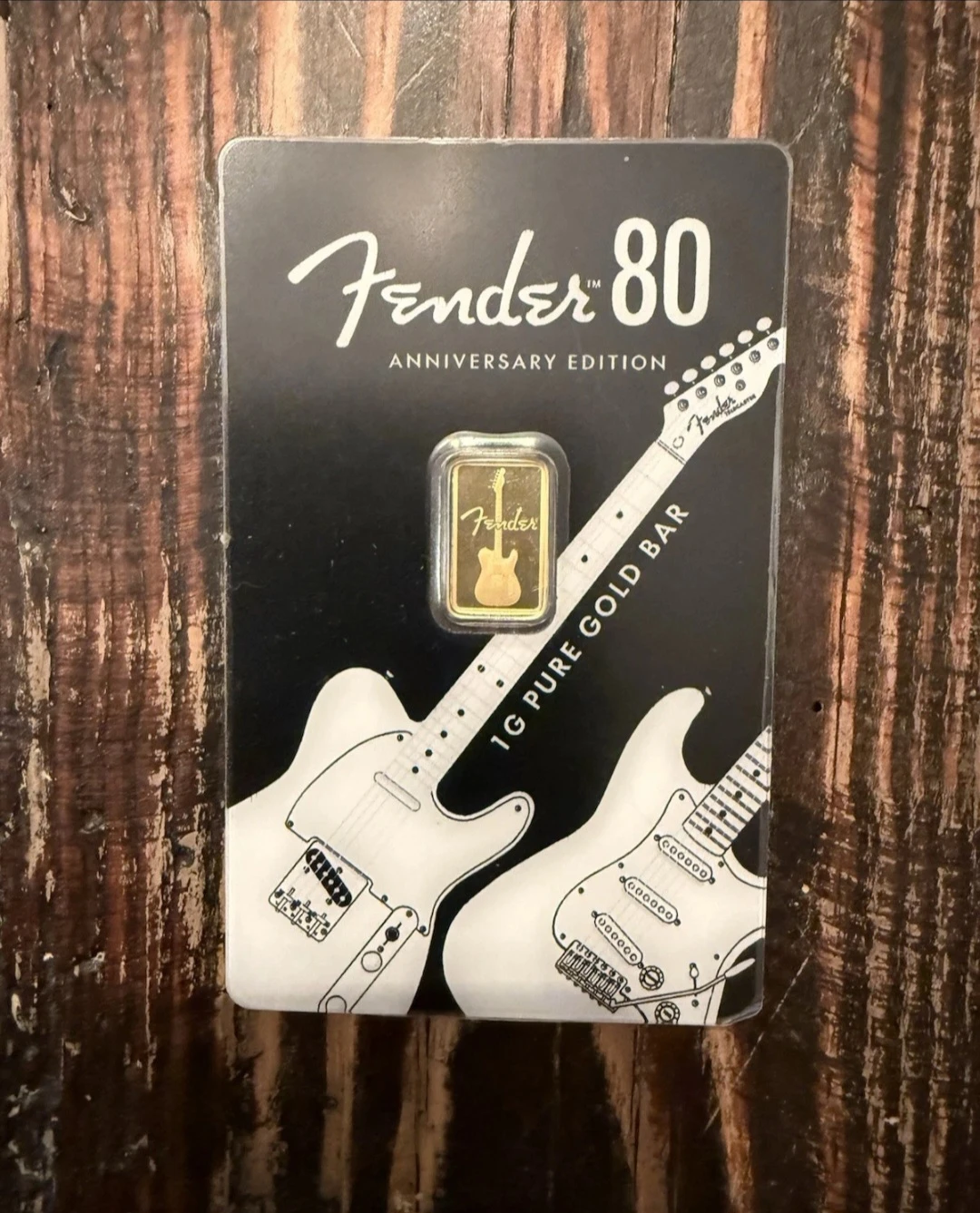 Fender 80th Anniversary 1g Pure Gold Bar