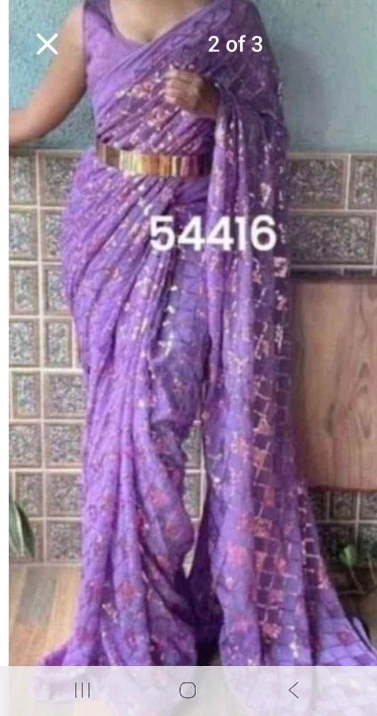 Purple Sequined 1 minute Saree🏈