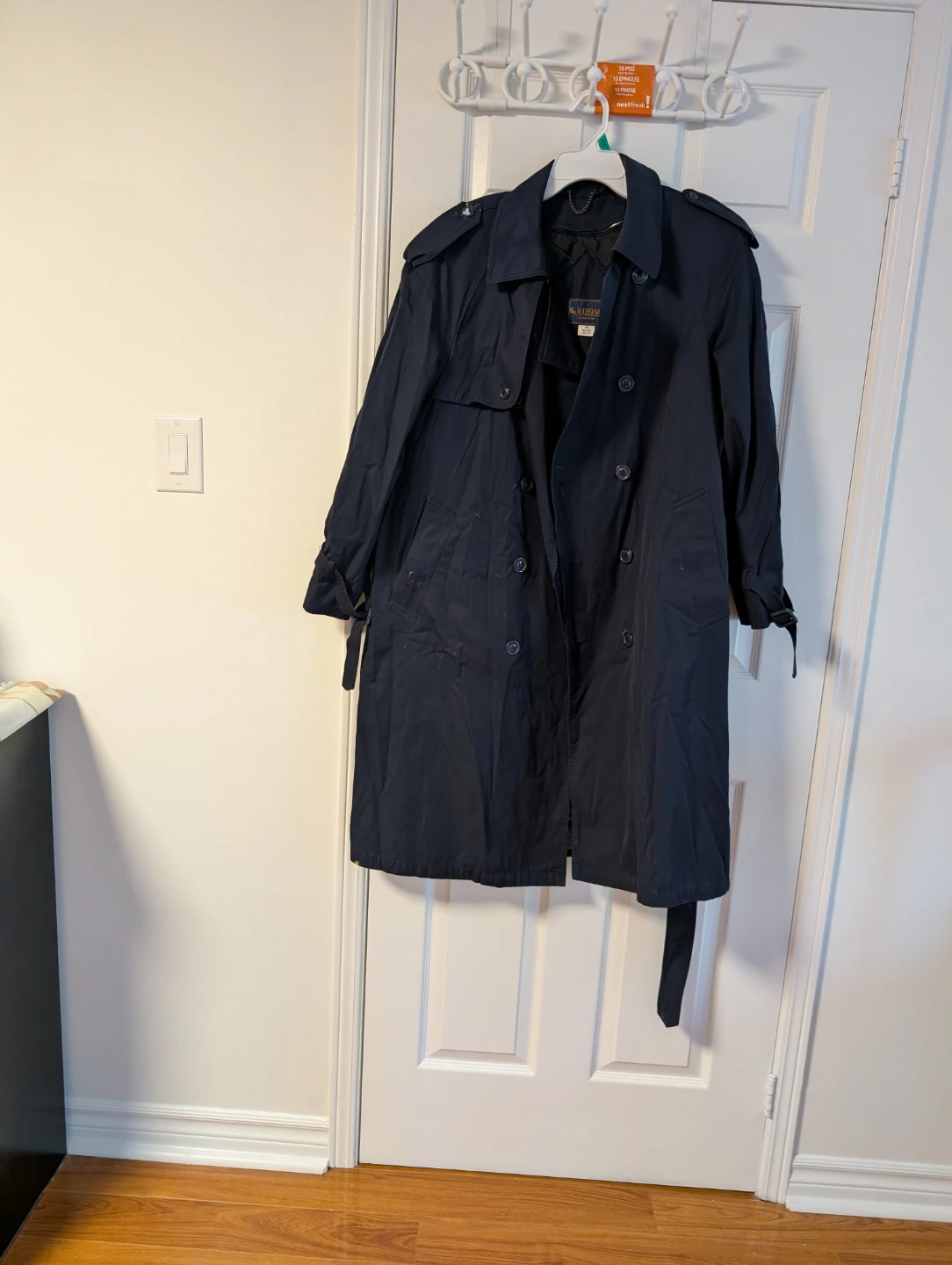 London Fog Trench Coat Navy 42 Regular