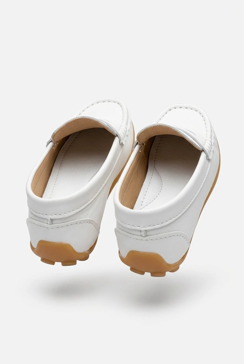 White Faux Snakeskin Slip-On Loafers - photo 3