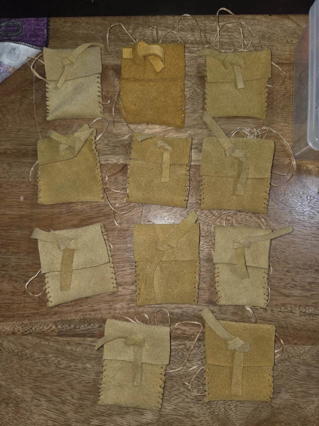 Set of 17 Leather Pouch Necklaces