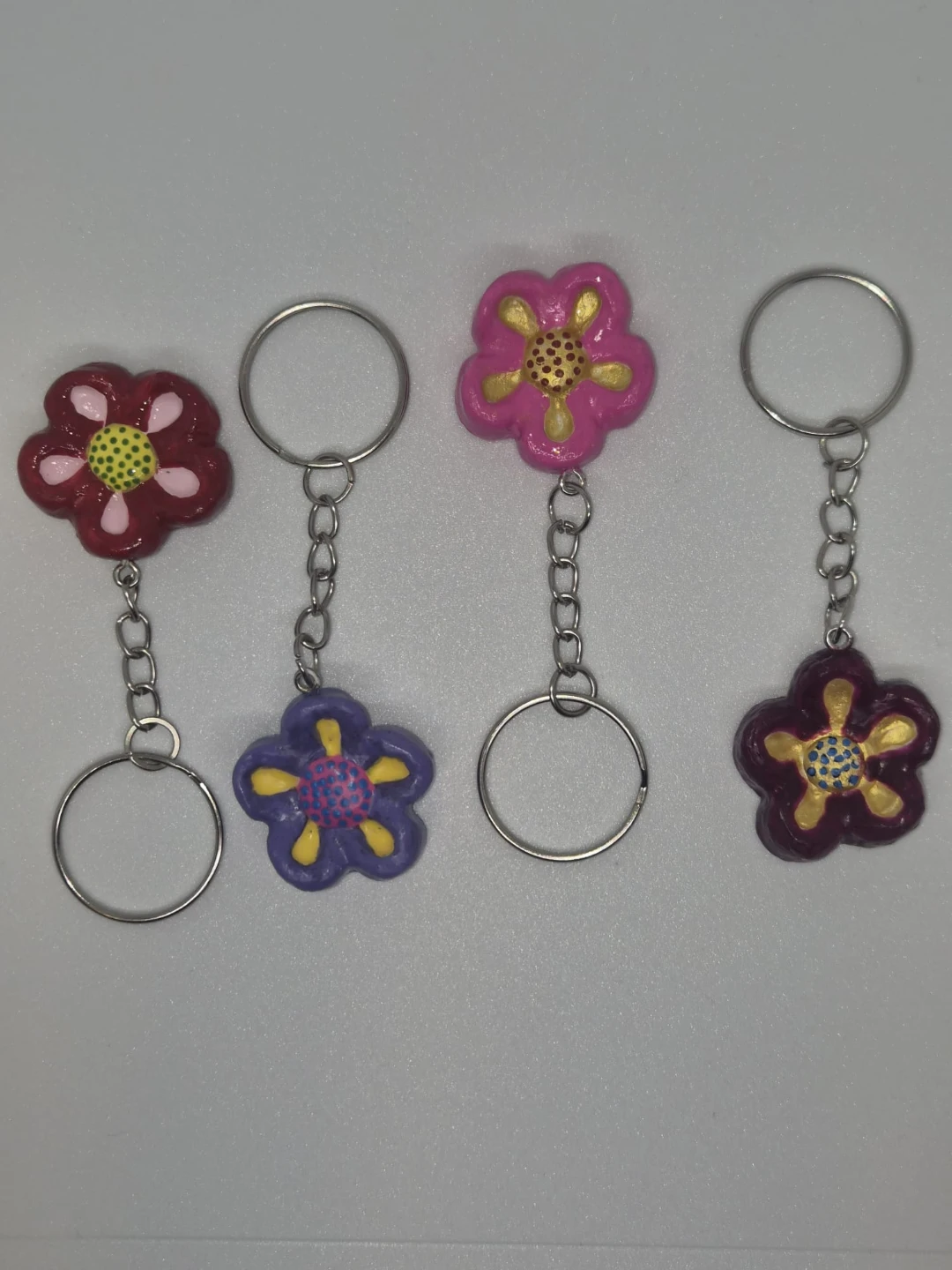 Handmade Flower and Leaf Keychains - Set of 10 - photo 3