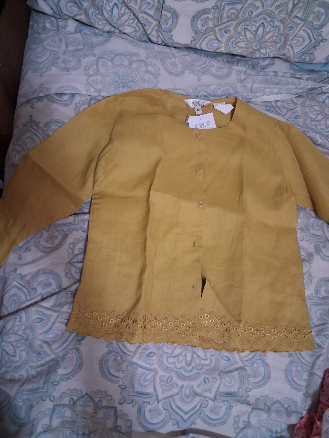 J.M.P. Kids Mustard Button-Up Shirt Size 12