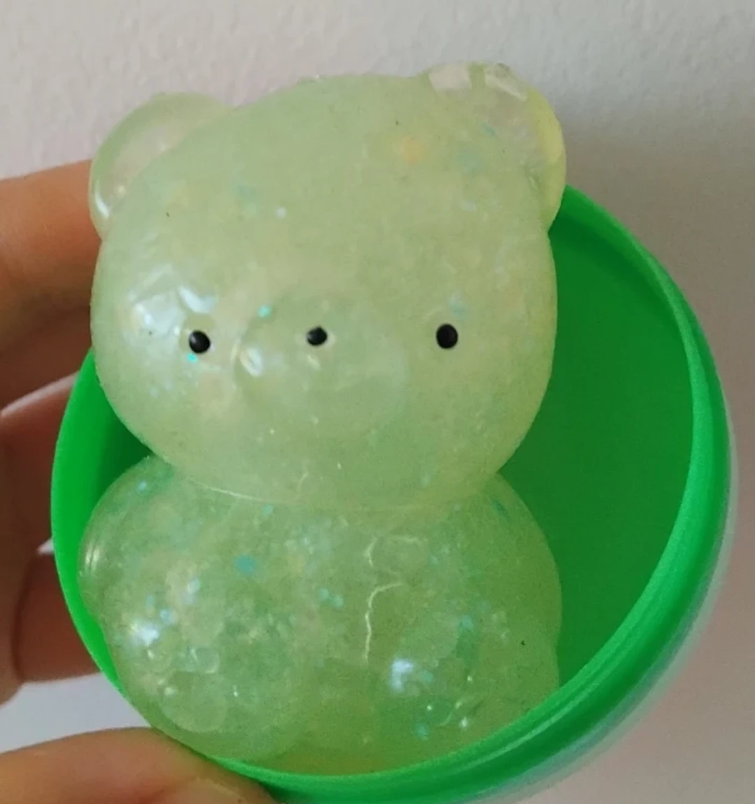 Green Glitter Bear Slime