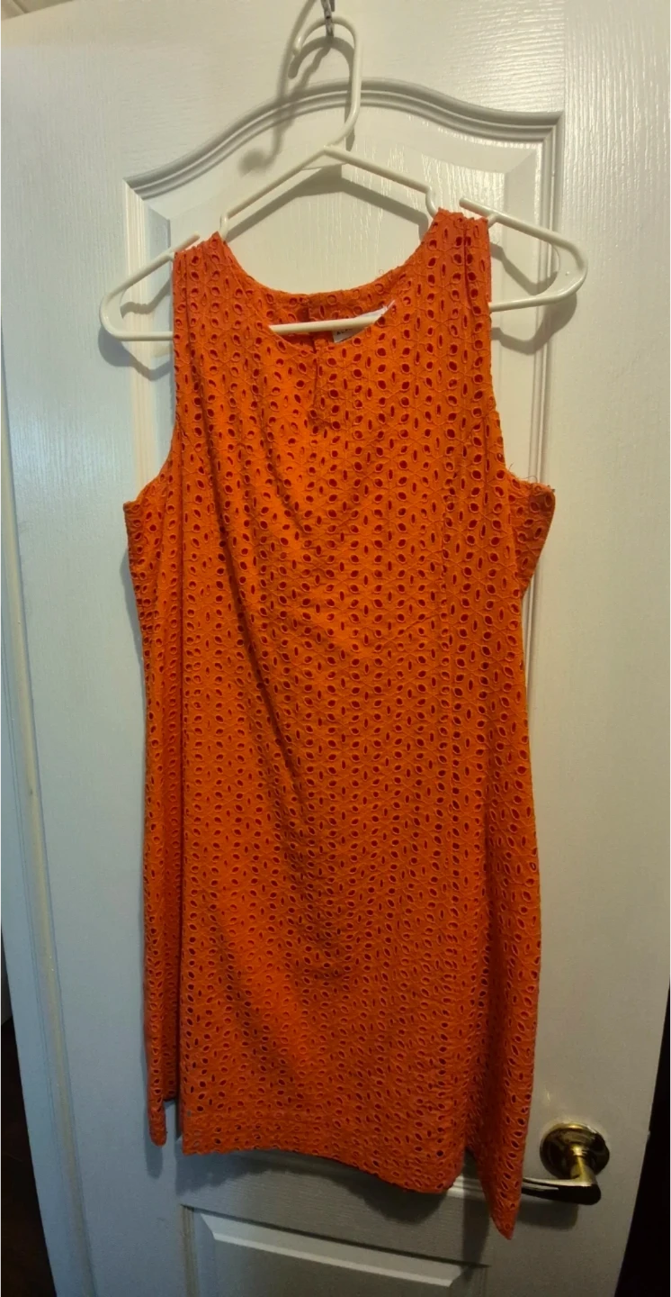 Alfred Sung orange eyelet dress