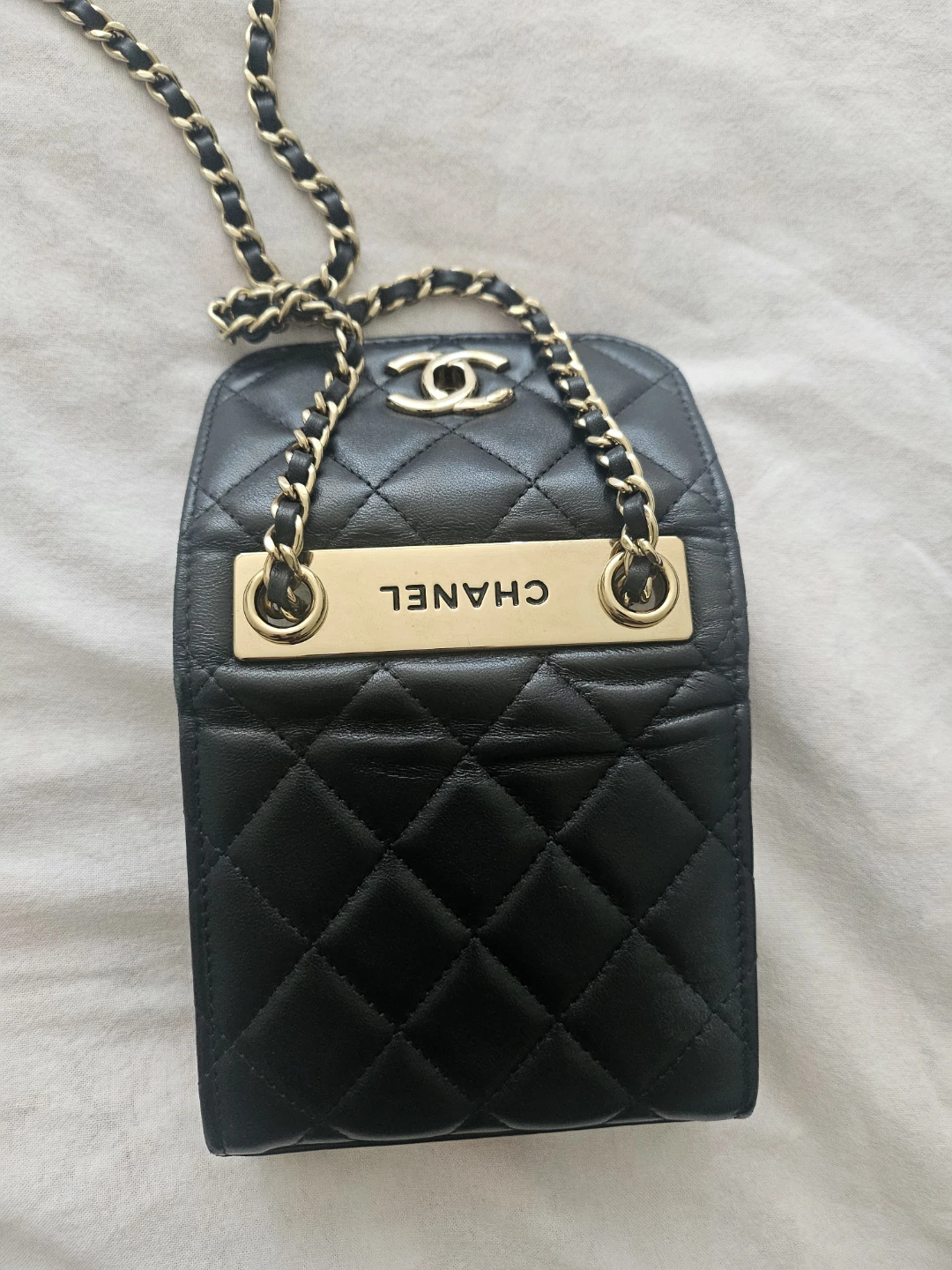 Chanel Quilted Black Leather Mini Chain Bag - photo 4